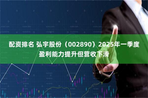 配资排名 弘宇股份（002890）2025年一季度盈利能力提升但营收下滑